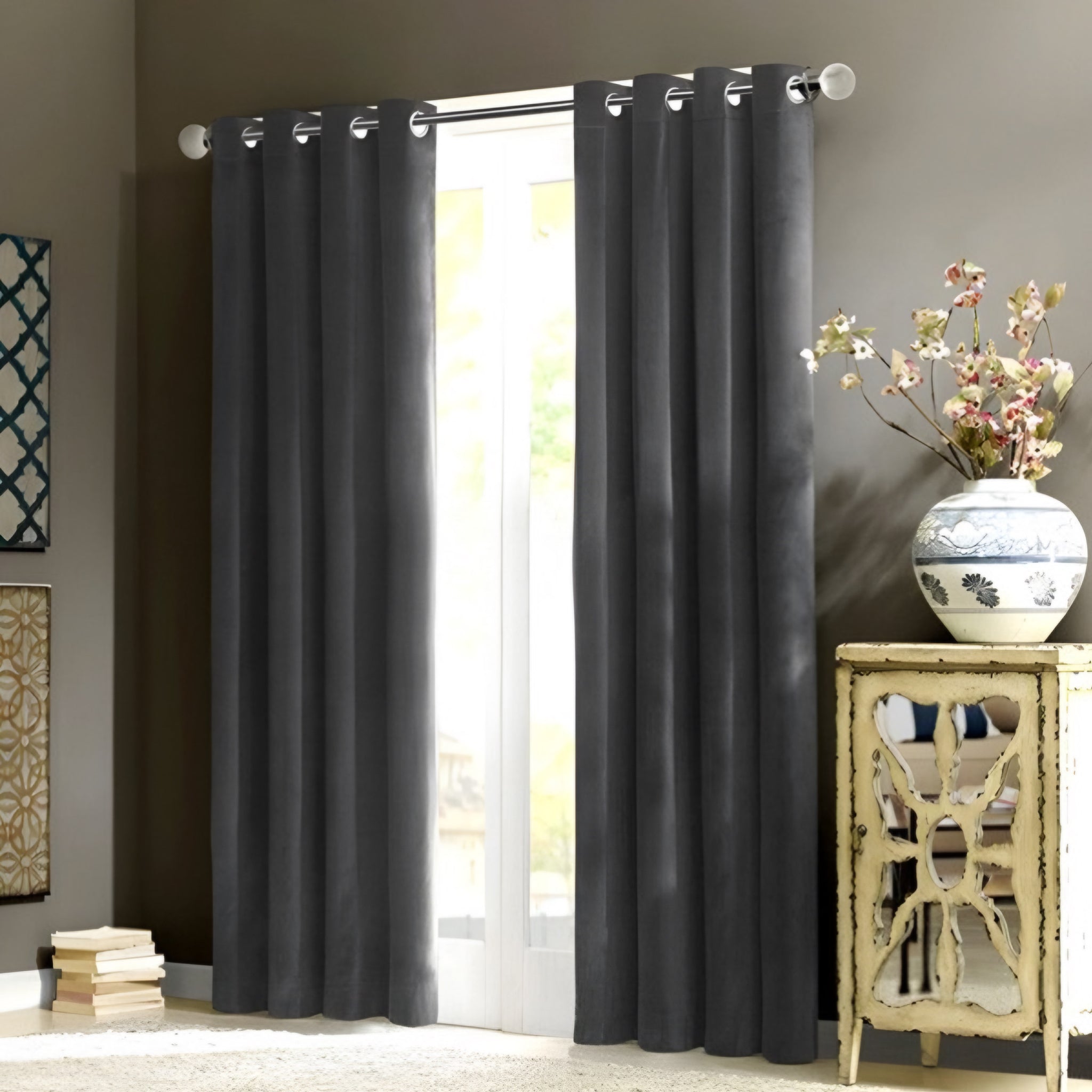 Dúo cortina terciopelo gris – dekohome